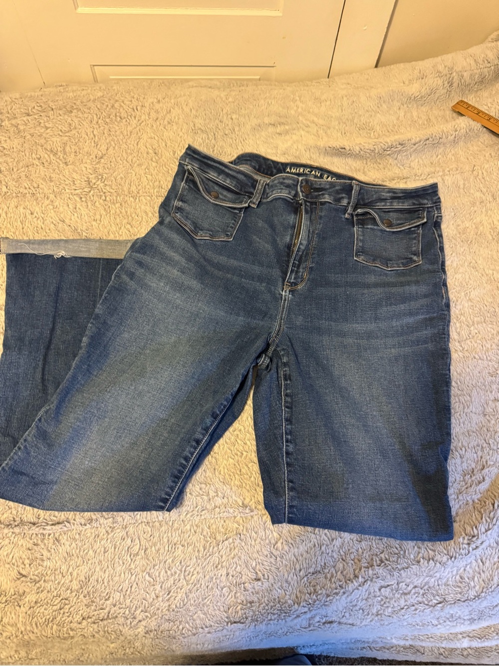 American Eagle Outfitters Women's Dark Blue Stretch Jeans